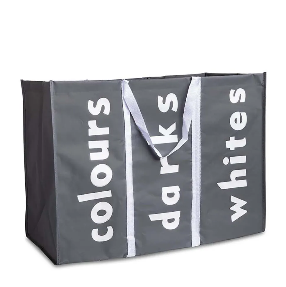 KSP Softsac Triple Laundry Hamper-Sorter (Grey)