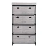 KSP Softstor '4-Drawer' Fabric Cabinet Linen Look (Grey) 55x30x100 cm