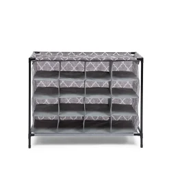 KSP Softstor 'Lattice' Fabric Shoe Cabinet 16-Shoe (Brown)