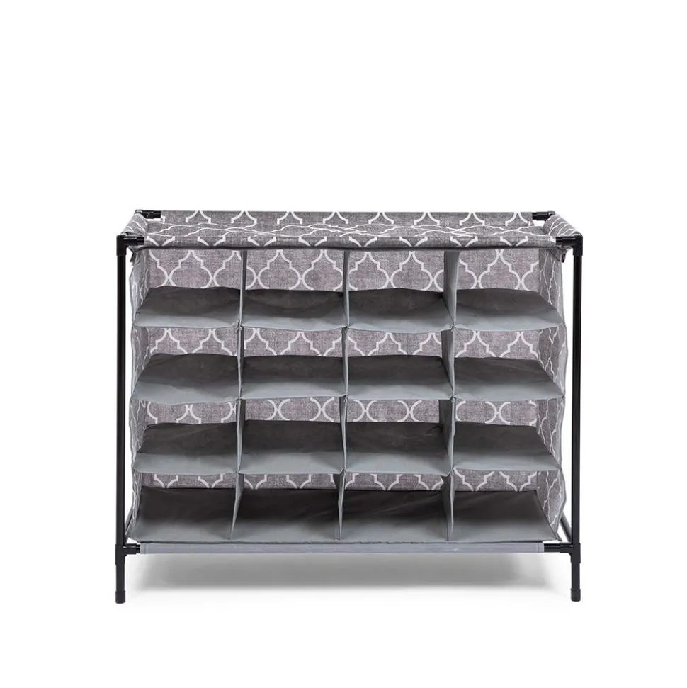 KSP Softstor 'Lattice' Fabric Shoe Cabinet 16-Shoe (Brown)