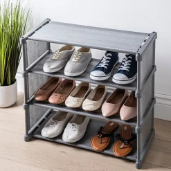 KSP Softstor '4-Level' Fabric Shoe Rack (Grey)