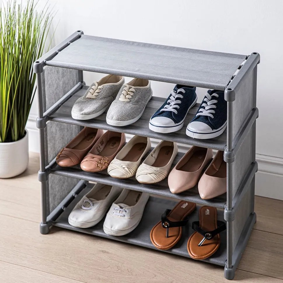 KSP Softstor '4-Level' Fabric Shoe Rack (Grey)