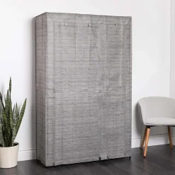KSP Softstor 'Linen Look' Fabric Wardrobe (Grey)