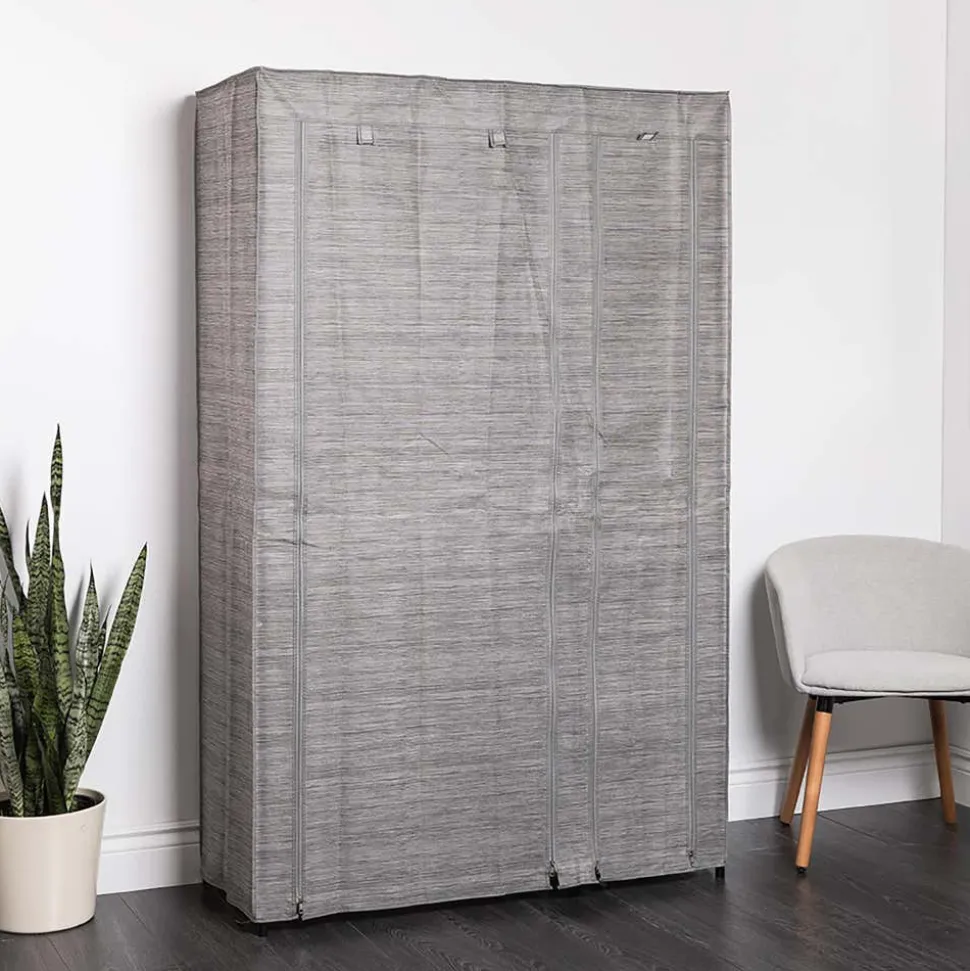KSP Softstor 'Linen Look' Fabric Wardrobe (Grey)