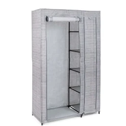 KSP Softstor 'Linen Look' Fabric Wardrobe (Grey)