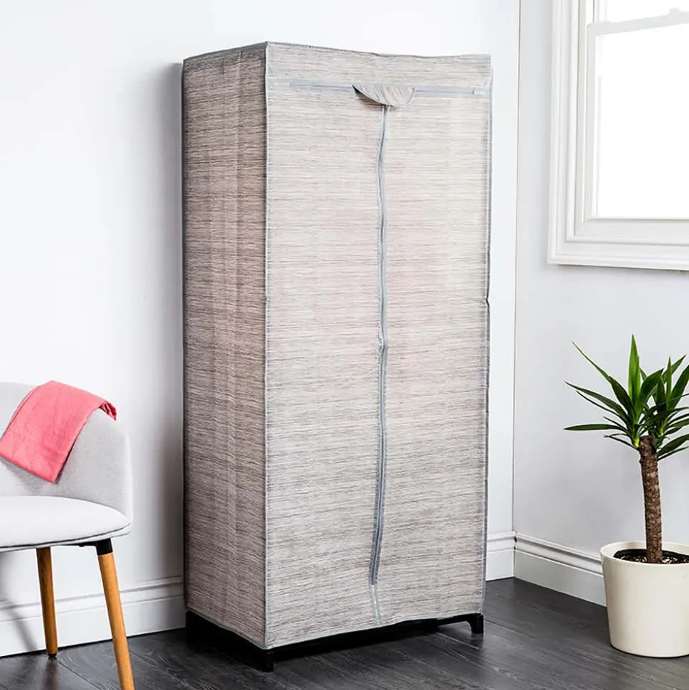 KSP Softstor 'Linen Look' Fabric Wardrobe (Grey)