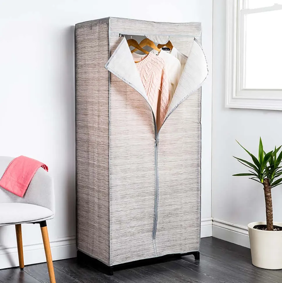 KSP Softstor 'Linen Look' Fabric Wardrobe (Grey)