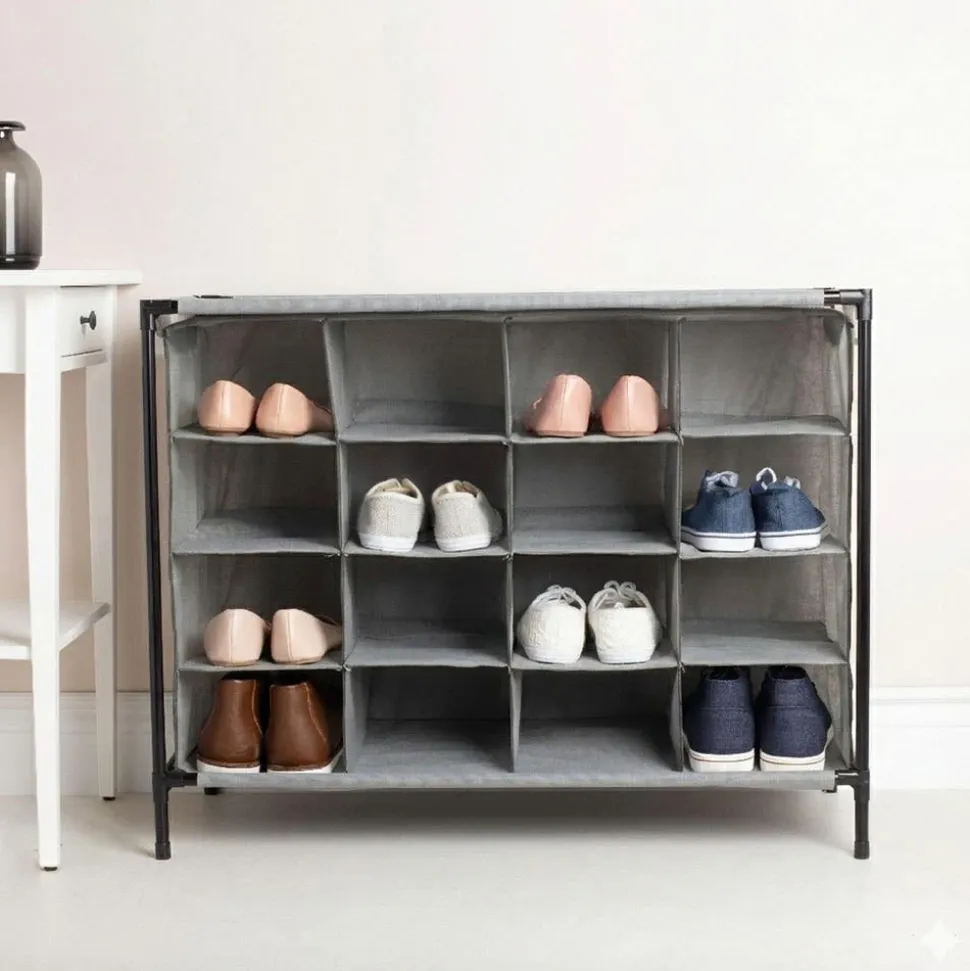 KSP Softstor 'Original' Fabric Shoe Cabinet 16-Shoe (Grey)