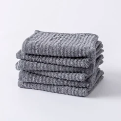 KSP Soft Touch 100% Recycled Cotton Wash Cloth - Set/6 (Grey)