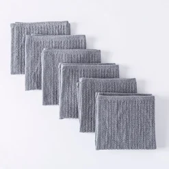 KSP Soft Touch 100% Recycled Cotton Wash Cloth - Set/6 (Grey)
