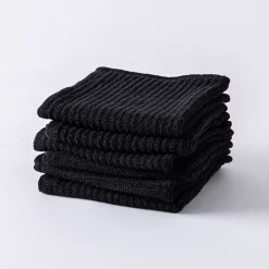 KSP Soft Touch 100% Recycled Cotton Wash Cloth - Set/6 (Black)