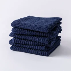 KSP Soft Touch 100% Recycled Cotton Wash Cloth - Set/6 (Navy)