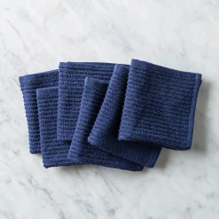 KSP Soft Touch 100% Recycled Cotton Wash Cloth - Set/6 (Navy)