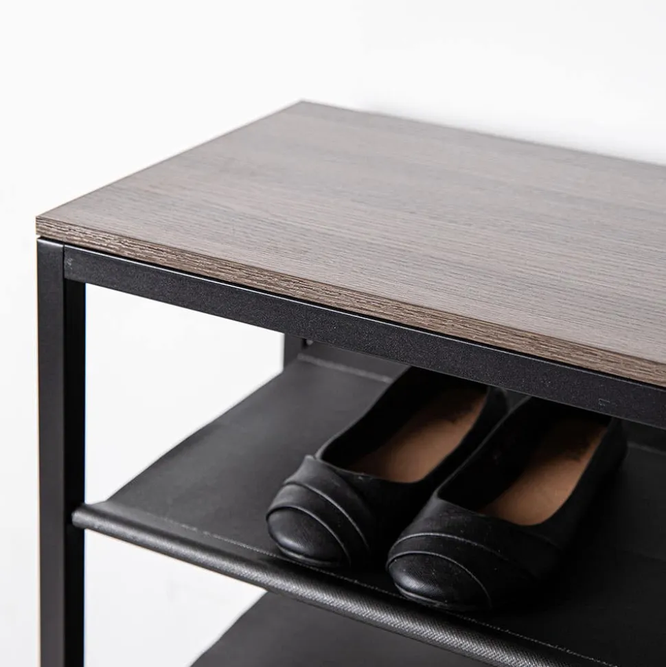 KSP Sole 6-Tier Shoe Rack (Black/Wood)
