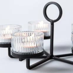 KSP Solis '5-Lite' Iron Tealight Holder (Black)
