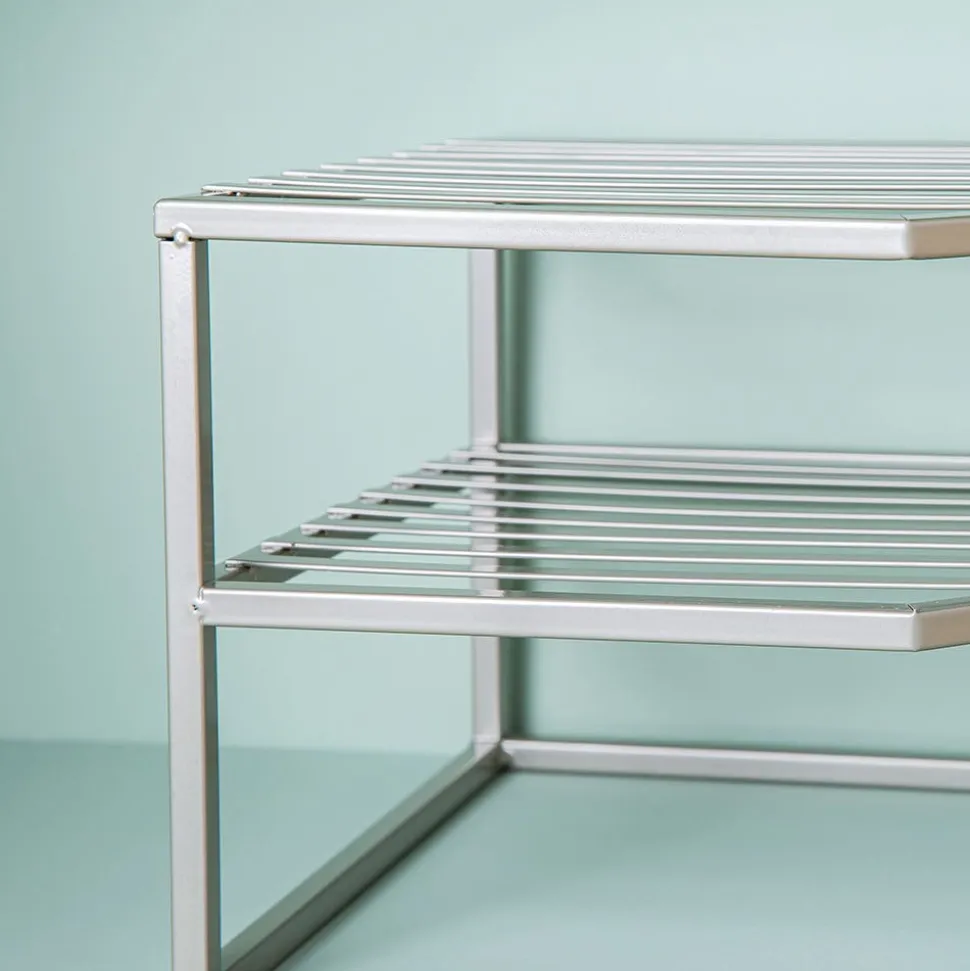 KSP Space Logic Corner Shelf 2-Tier (Grey) 10x10x9"