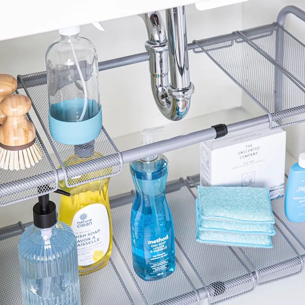 KSP Space Logic Expandable Under Sink Shelf (Silver) 35/69 x 29 x 37cm