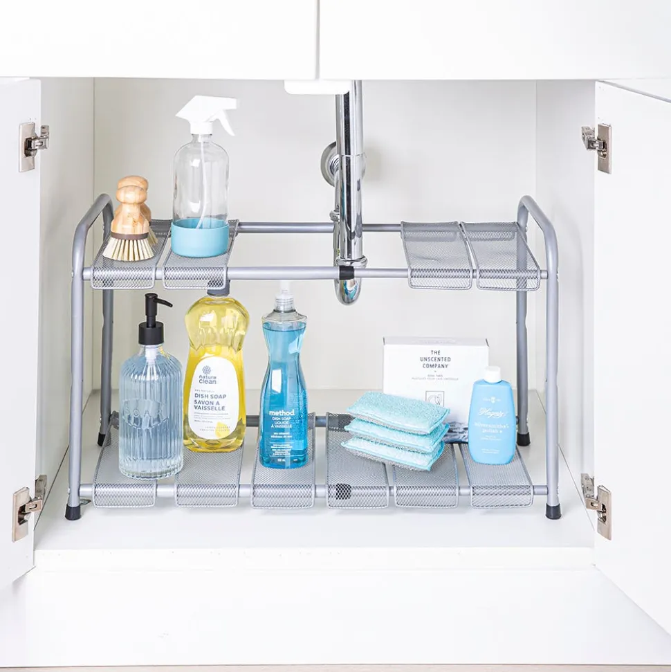 KSP Space Logic Expandable Under Sink Shelf (Silver) 35/69 x 29 x 37cm
