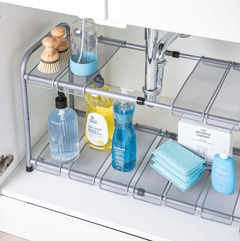 KSP Space Logic Expandable Under Sink Shelf (Silver) 35/69 x 29 x 37cm