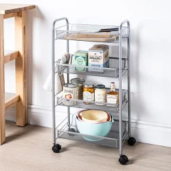 KSP Space Logic Rolling Storage Rack (Silver) 44.5 x 27 x 84 cm