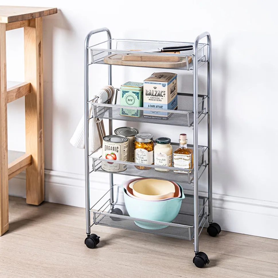KSP Space Logic Rolling Storage Rack (Silver) 44.5 x 27 x 84 cm