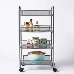 KSP Space Logic Rolling Storage Rack (Silver) 44.5 x 27 x 84 cm