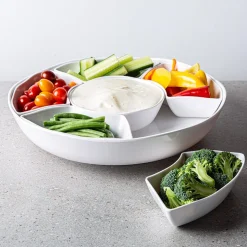 KSP Spin Melamine Turntable Tray - Set of 7 15" Dia. (White)