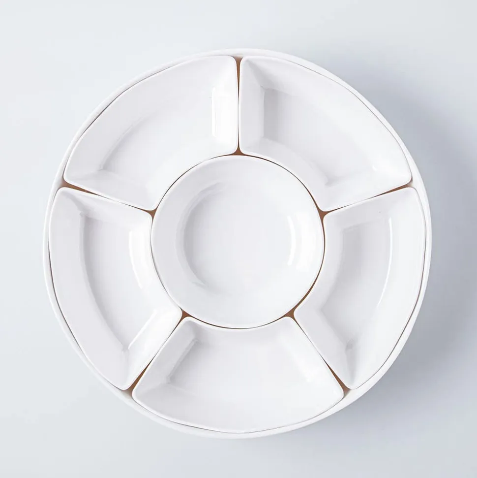 KSP Spin Melamine Turntable Tray - Set of 7 15" Dia. (White)