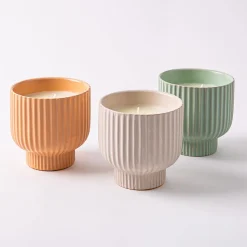 KSP Stemmed Citronella Candle Ceramic Pot 11x11cm (Spice)