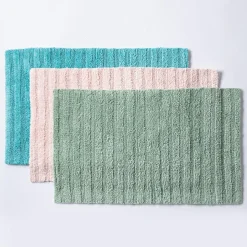 KSP Stripe Cotton Bathmat Reversible 20x32
