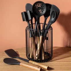 KSP Studio Collection Silicone Solid Wok Turner (Acacia/Black)
