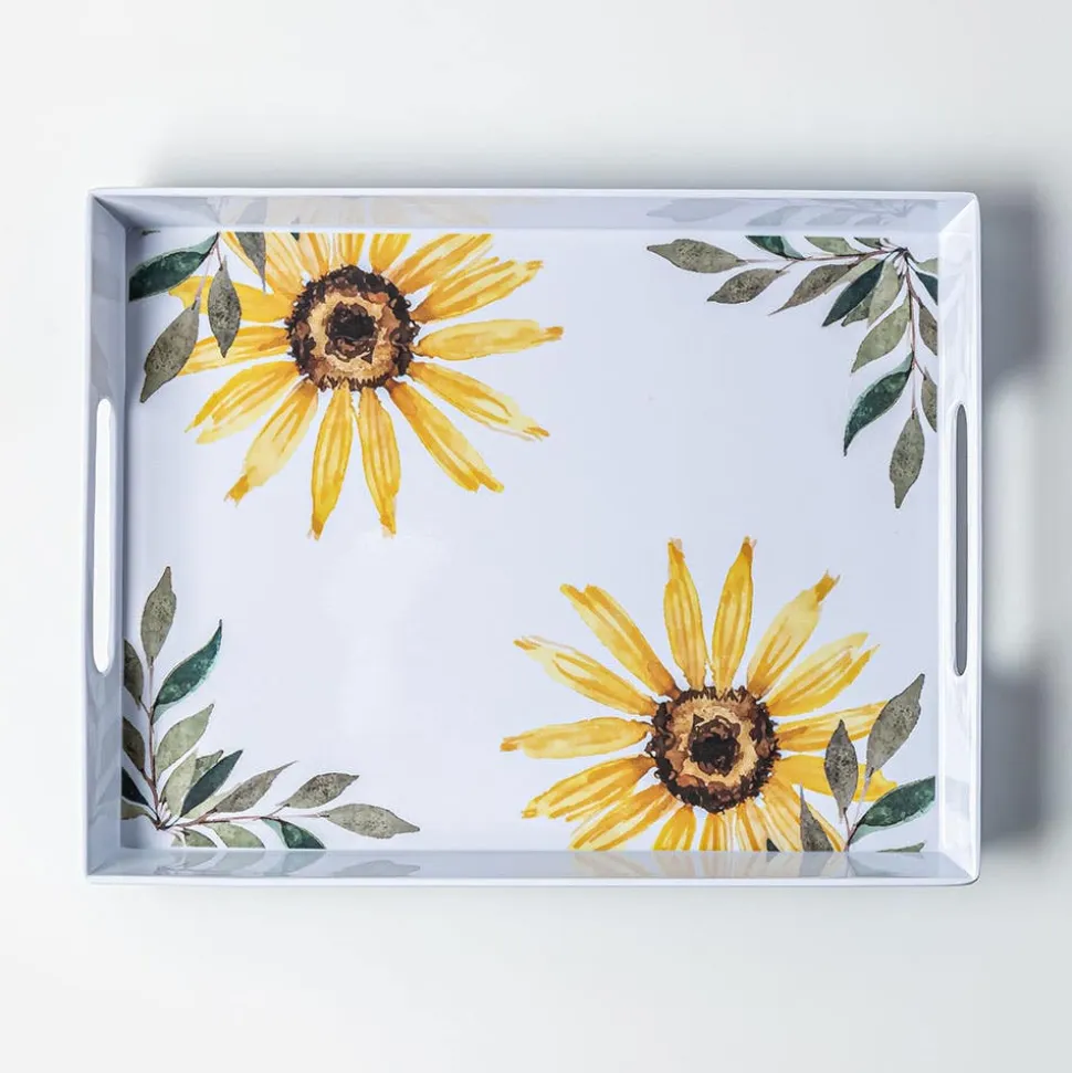 KSP Sunflower Melamine Rectangle Serve Tray 16" x 12"
