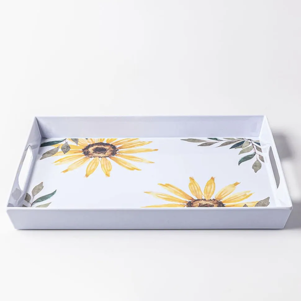 KSP Sunflower Melamine Rectangle Serve Tray 16" x 12"