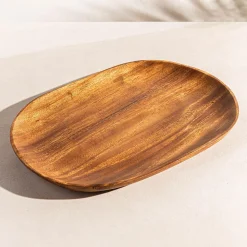KSP Tala Acacia Wood Oval Serving Tray Medium 36 x 26 x 2.5 cm