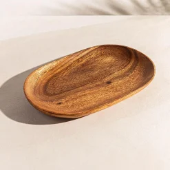 KSP Tala Acacia Wood Oval Serving Tray Small 30 x 20 X 2.5 cm