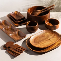 KSP Tala Acacia Wood Round Bowl Small 13 x 13 x 8 cm