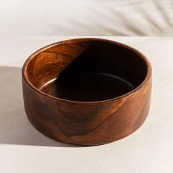 KSP Tala Acacia Wood Round Straight Bowl Large 26 x 26 x 10 cm