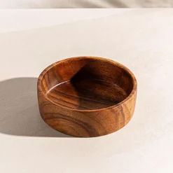 KSP Tala Acacia Wood Round Straight Bowl Small 15 x 15 x 5 cm