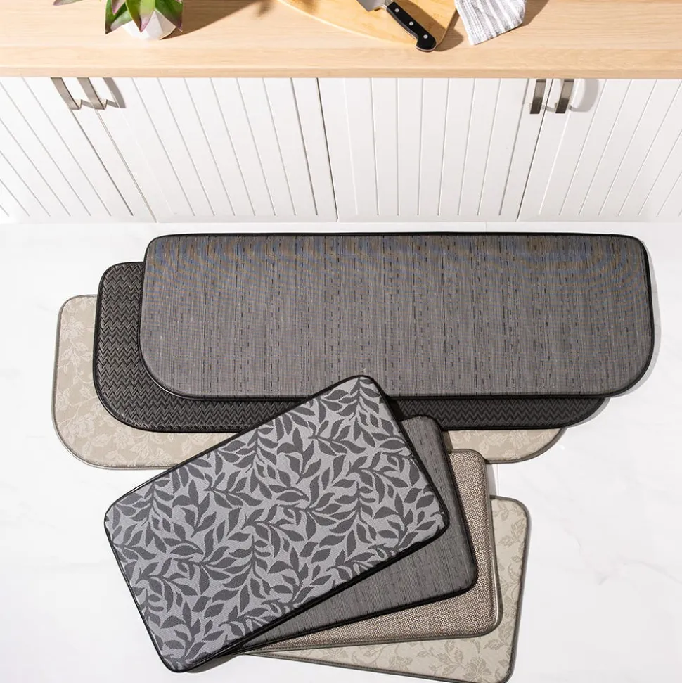 KSP Textaline 'Leaves' Anti-Fatigue Mat 46cm x 132cm (Grey)
