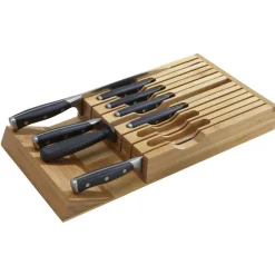 KSP Tidy Bamboo Drawer Knife Storage Tray (Natural)