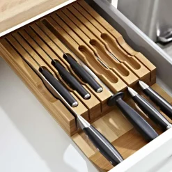 KSP Tidy Bamboo Drawer Knife Storage Tray (Natural)