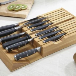 KSP Tidy Bamboo Drawer Knife Storage Tray (Natural)