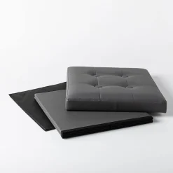 KSP Tilden 'Leatherette' Tufted Collapsible Ottoman (Grey)