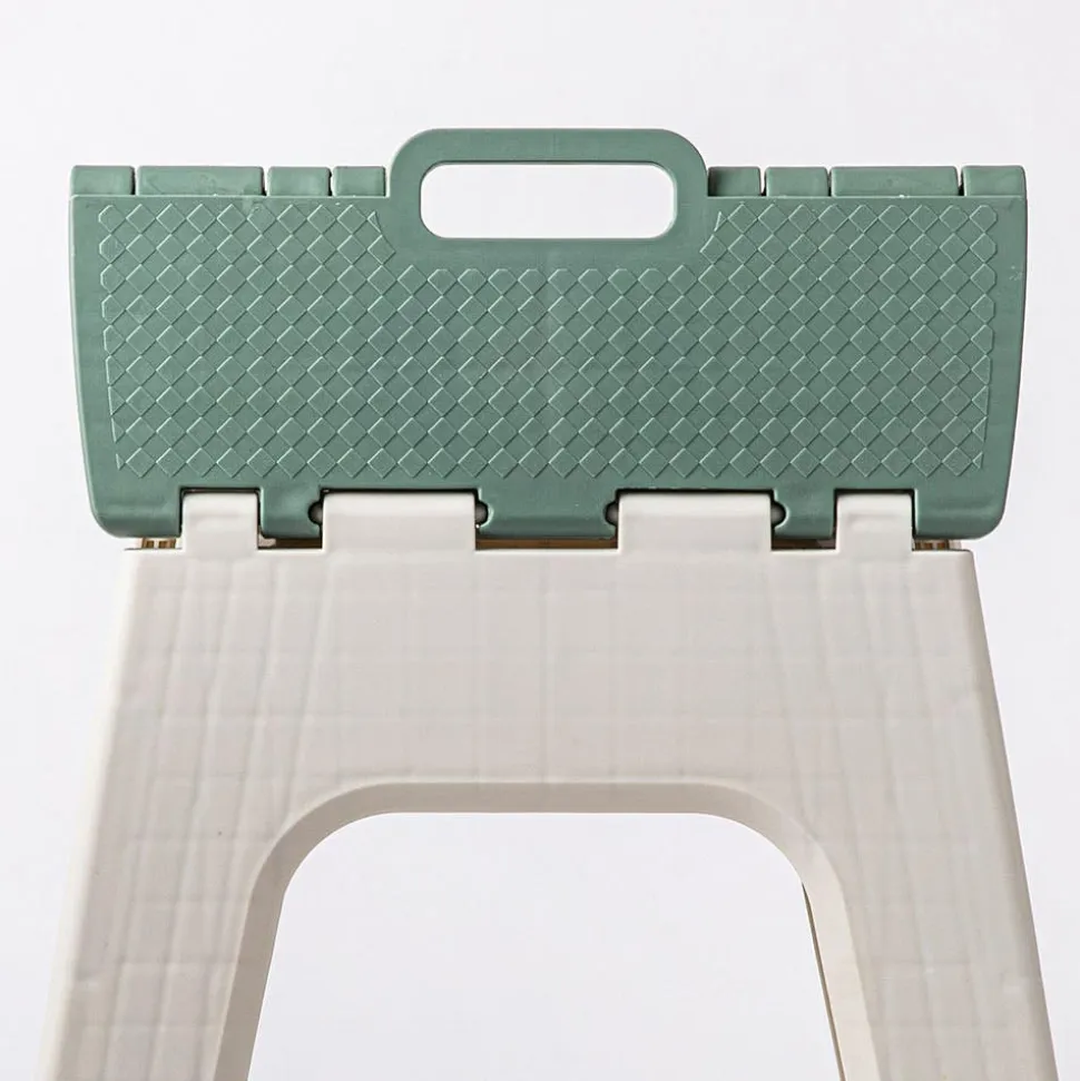 KSP Tread Folding Step Stool Tall 15x13x15"h (Beige/Sage)