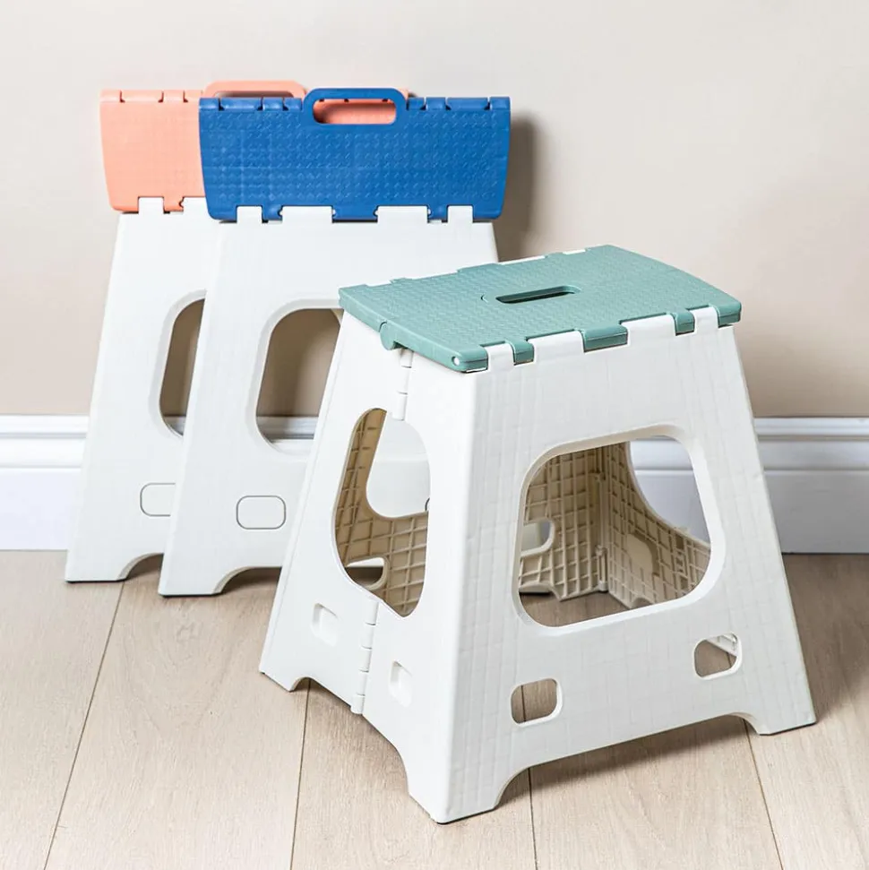 KSP Tread Folding Step Stool Tall 15x13x15"h (Beige/Sage)