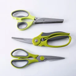 KSP Trio 'Soft Grip' Multi Purpose Scissors - Set of 3 (Green)