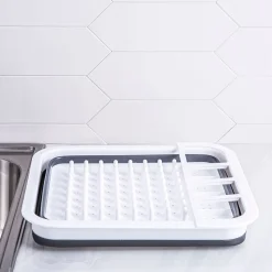 KSP Tubby Collapsible Dish Rack (White/Grey)