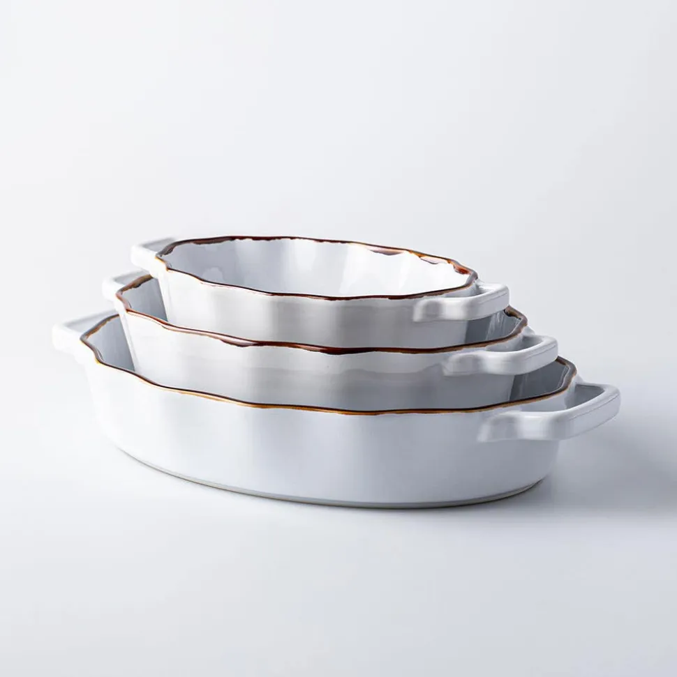 KSP Tuscana Fluted Bakeware Oval Medium (White)