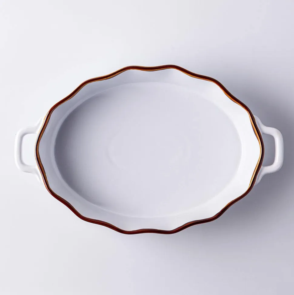 KSP Tuscana Fluted Bakeware Oval Medium (White)