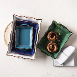 KSP Tuscana Fluted Bakeware Rect. Sml 20.5 x 16 x 6cm (Peacock)